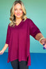 SSYS Signature Maroon V Neck Lightweight Air Tent Top