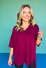 SSYS Signature Maroon V Neck Lightweight Air Tent Top