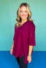SSYS Signature Maroon V Neck Lightweight Air Tent Top