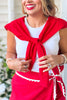 SSYS Polly Over The Shoulder Sweater In Red, elevated design, ssys exclusive, new arrivals, ssys the label, ssys by mallory fitzsimmons