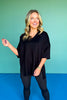 SSYS Signature Black V Neck Lightweight Air Tent Top