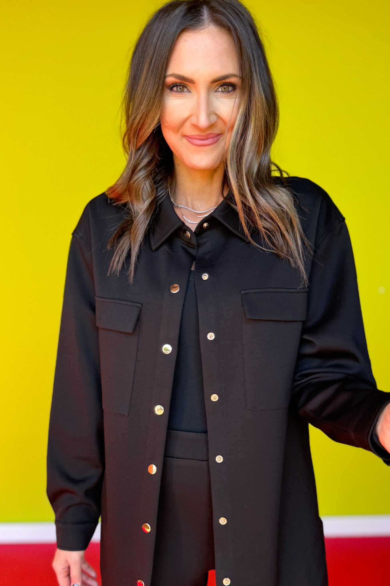 SSYS Frankie Air Shacket In Black *FINAL SALE*