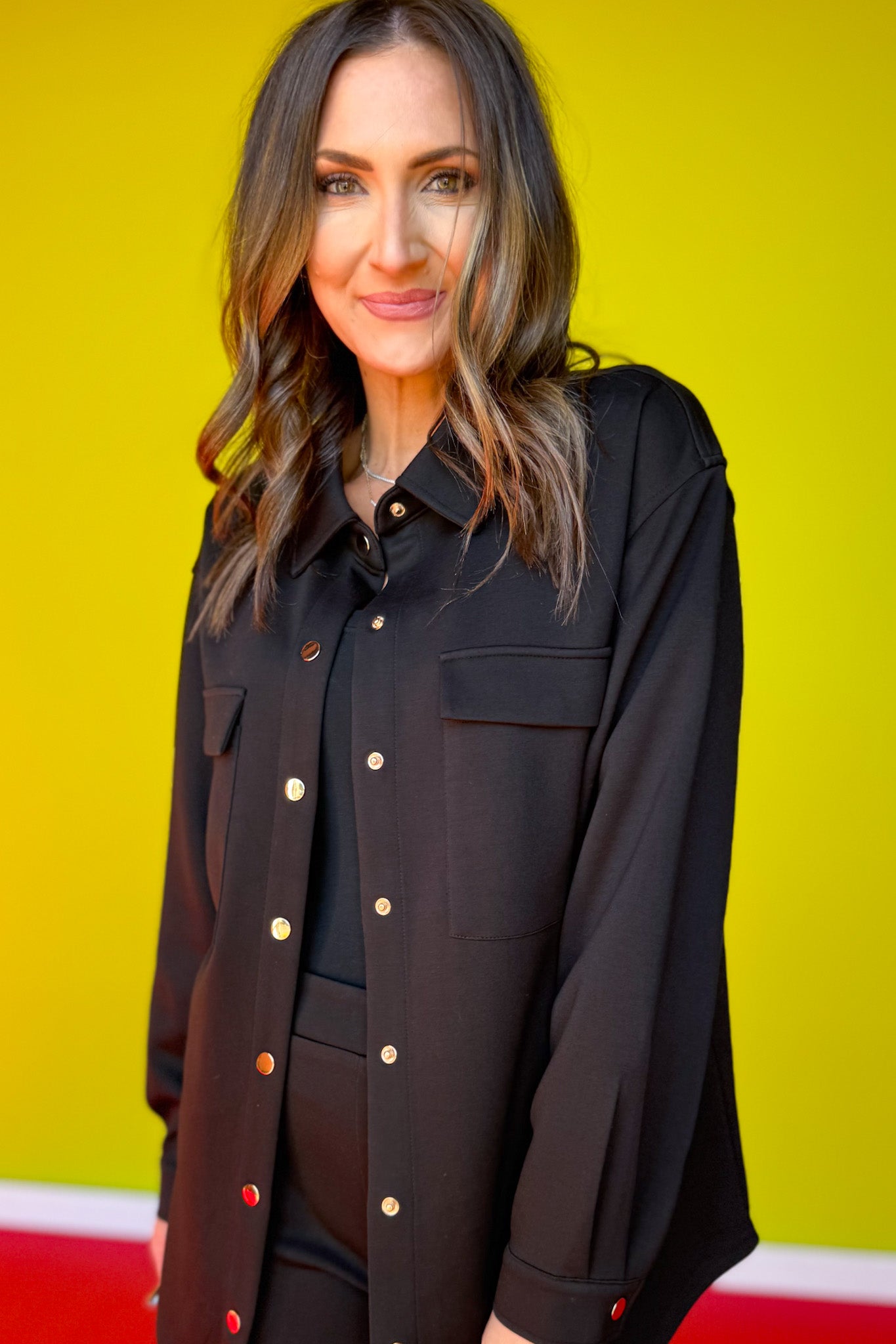 SSYS Frankie Air Shacket In Black *FINAL SALE*