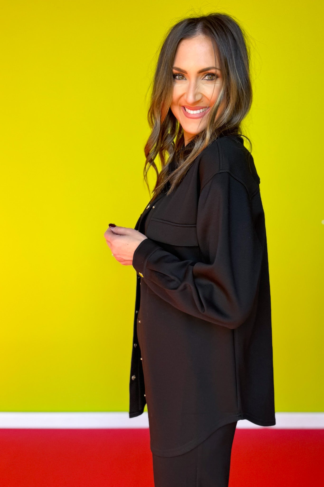 SSYS Frankie Air Shacket In Black *FINAL SALE*