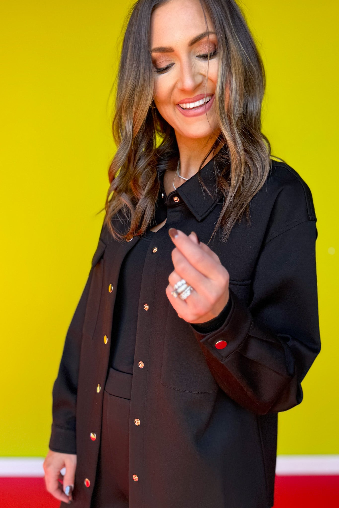 SSYS Frankie Air Shacket In Black *FINAL SALE*