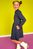SSYS Kids Lainey Long Sleeve Dress In Navy Animal