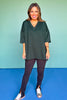 SSYS Signature Hunter Green V Neck Lightweight Air Tent Top