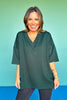 SSYS Signature Hunter Green V Neck Lightweight Air Tent Top