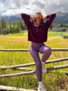SSYS Ainsley Cropped Air Pullover In Maroon