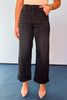 Vervet Black High Rise Cuffed Baggy Wide Leg Jeans