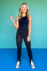 SSYS Black Front Slit Leggings