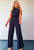 Navy Crepe Sleeveless Elastic Jumpsuit, date night, special occasion, summer ready, easy to wear, new arrivals, boutique style, ssys by mallory fitzsimmons