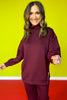 SSYS Gigi Air Mock Neck Pullover In Maroon *FINAL SALE*