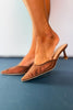 Brown Mesh Mule Pump Heels *FINAL SALE*