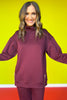 SSYS Gigi Air Mock Neck Pullover In Maroon *FINAL SALE*