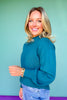 SSYS Merritt Mock Neck Sweater In Emerald Jade