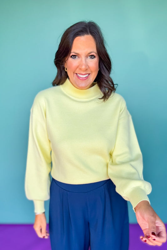 SSYS Merritt Mock Neck Sweater In Butter Yellow