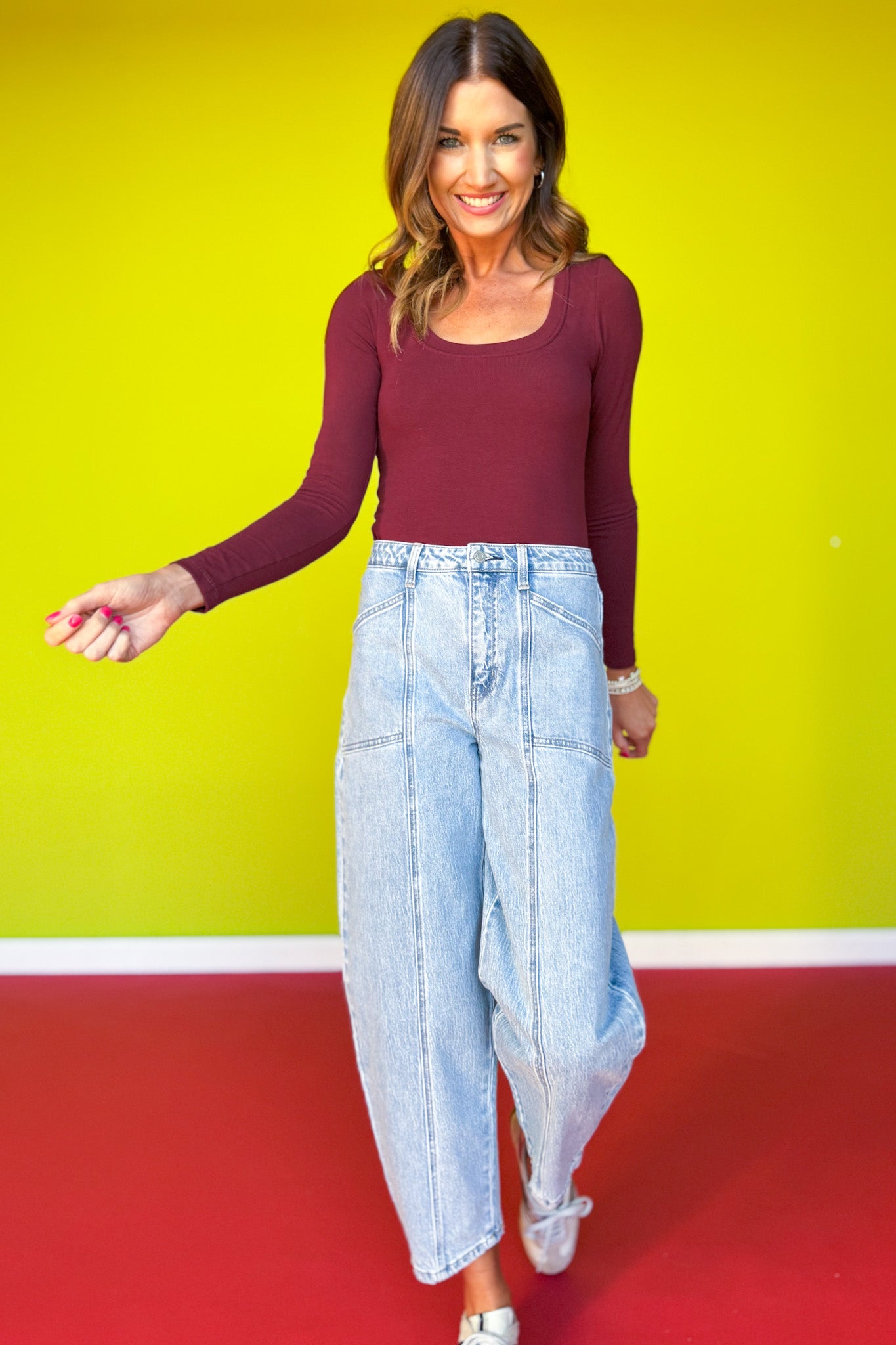 Vervet Super High Rise Panel Barrel Jeans