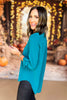 SSYS The Rose Faux Leather Trim Top In Teal *FINAL SALE*