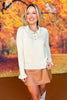 SSYS Naomi Ruffle Button Sweater In Ivory *FINAL SALE*