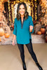 SSYS The Rose Faux Leather Trim Top In Teal *FINAL SALE*