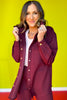 SSYS Frankie Air Shacket In Maroon *FINAL SALE*