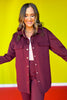 SSYS Frankie Air Shacket In Maroon *FINAL SALE*