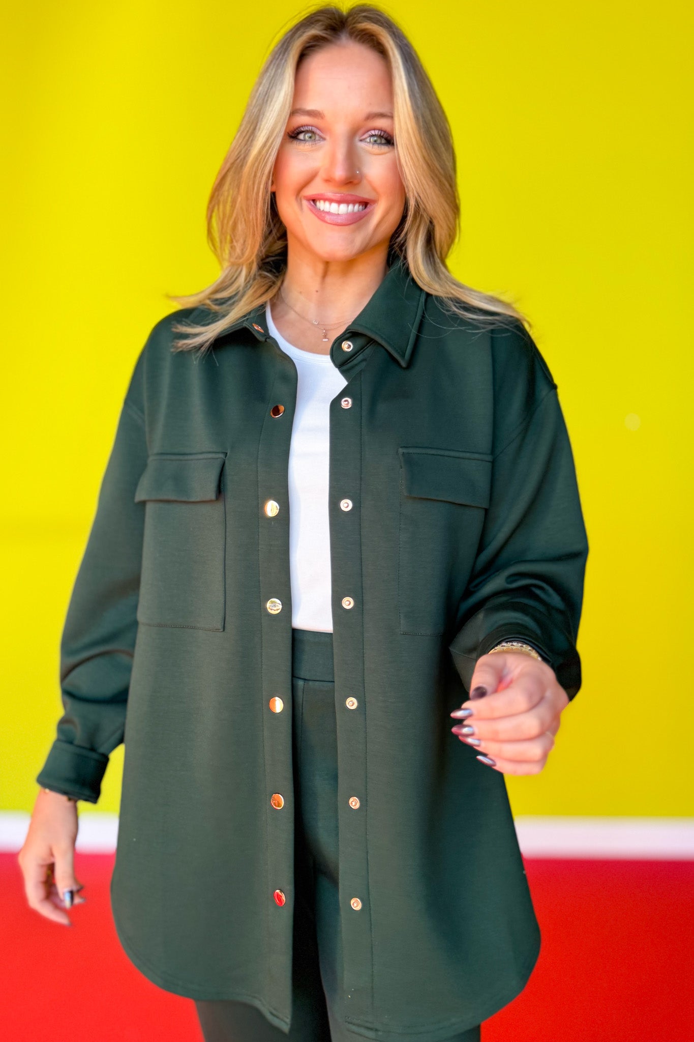 SSYS Frankie Air Shacket In Hunter *FINAL SALE*