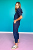 SSYS Sophie Ribbed Quilted Joggers In Navy