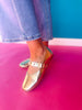 Gold Metallic Pearl Strap Ballet Flats *FINAL SALE*