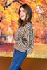 SSYS Sloan Bubble Sleeve Sweatshirt In Tan Animal *FINAL SALE*