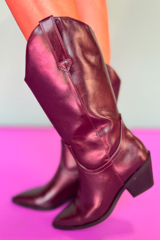 Maroon Cowboy Western Boots