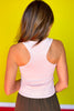 SSYS Signature Fleeced Lined Racerback Tank In Blush *FINAL SALE*