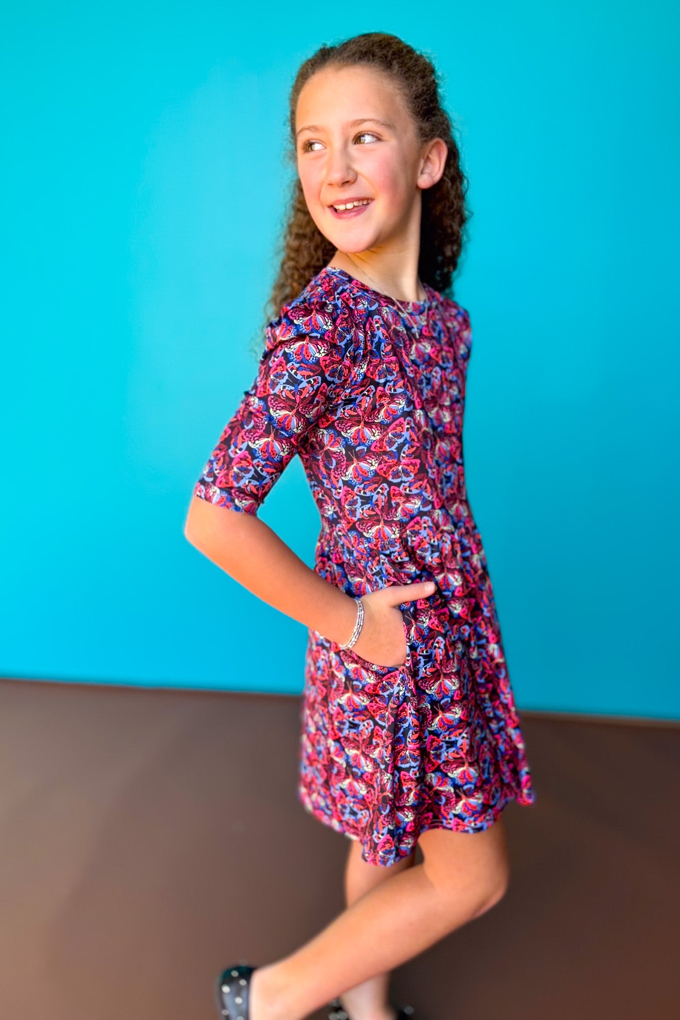 SSYS Kids Emma Jean Printed Twirl Dress In Butterfly