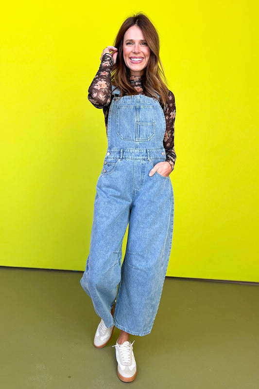 Denim Washed Barrel Overall Jumpsuit *FINAL SALE*