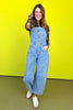 Denim Washed Barrel Overall Jumpsuit