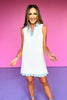 SSYS Heidi Lattice Sleeveless Dress in Ivory Chambray *FINAL SALE*