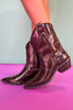 Shu Shop Brown Faux Croc Western Boots