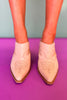 Beige Embroidered Ankle Boots