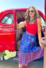 SSYS Daisy One Tier Maxi Skirt In Royal Scallop Floral