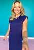 SSYS June Air Midi Dress In Navy