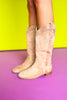 Camel Suede Tall Cowboy Boots