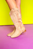 Camel Suede Tall Cowboy Boots