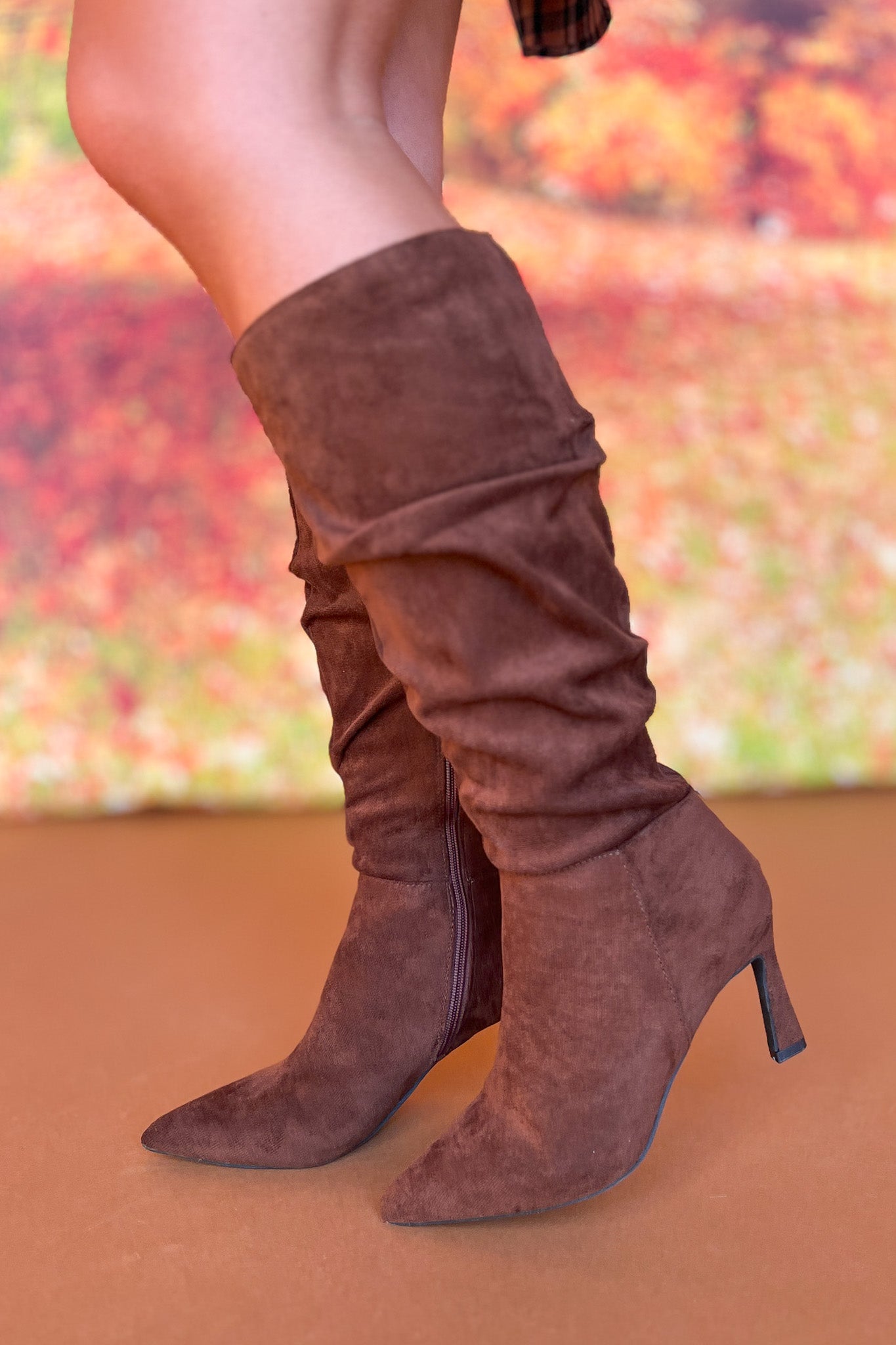 Brown Faux Suede Slouch Boots *FINAL SALE*