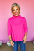 SSYS The Betsy Mock Neck Bell Sleeve Sweater In Fuchsia *FINAL SALE*