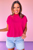 Pink Mock Neck Ribbed Sweater Top, transition top, easy to wear, mom style, pop of color, new arrivals, elevated basic, ssys by mallory fitzsimmons