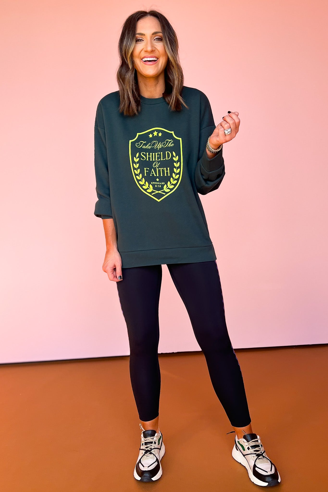 SSYS Shield Scripture Sweatshirt In Hunter Green