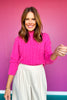 SSYS Giselle Cable Knit Mock Neck Sweater In Bubblegum