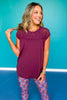 SSYS Short Sleeve Mesh Active Top In Maroon