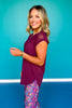 SSYS Short Sleeve Mesh Active Top In Maroon